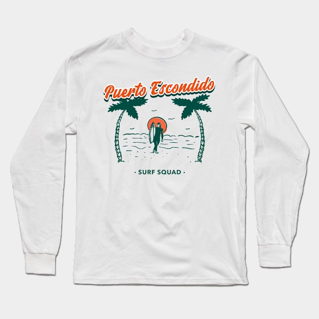 Puerto Escondido - Surf Squad Long Sleeve T-Shirt by bewilder-media